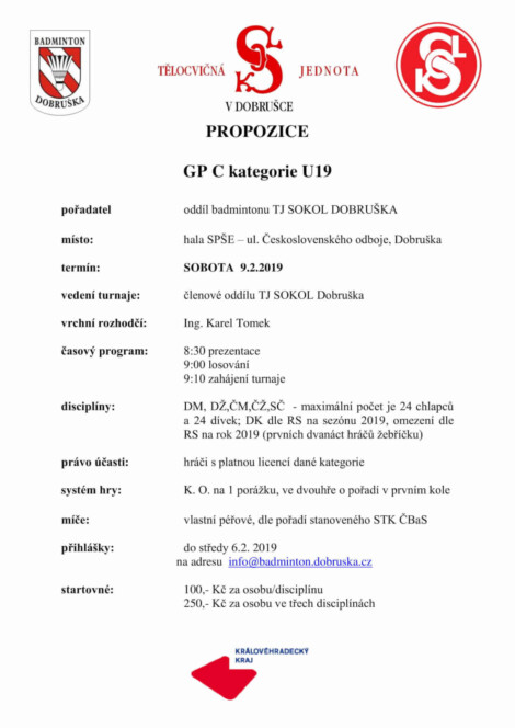 Oblastní turnaj GP C juniorů